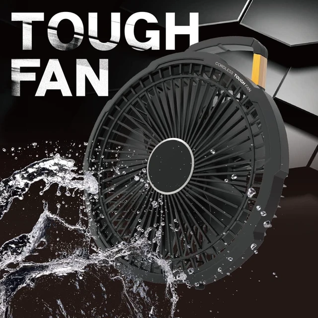 Alt view image 2 of 6 - Topland Heavy Duty Wireless Desk Fan, for Home and Outdoor, Waterproof Rubber Body, 3 Power Supply (AC+USB+Dry Battery Not Included), 3