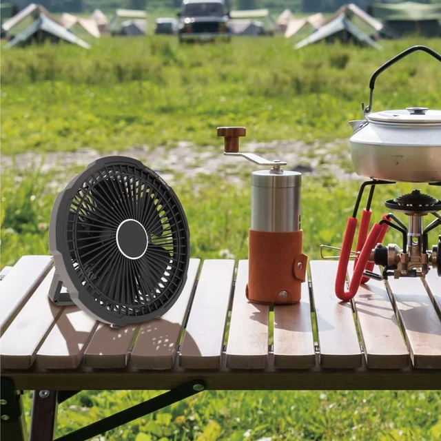 Alt view image 5 of 6 - Topland Heavy Duty Wireless Desk Fan, for Home and Outdoor, Waterproof Rubber Body, 3 Power Supply (AC+USB+Dry Battery Not Included), 3