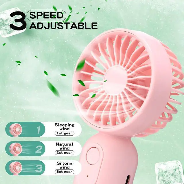 Alt view image 2 of 6 - Rossesay 6 Pcs Mini Portable Fan Bulk Cute Handheld Lightweight Small Little Personal Hand Eyelash Fan 3 Speeds USB Rechargeable for Women Men Indoor Outdoor Makeup Travel (Black,Pink,Purple)