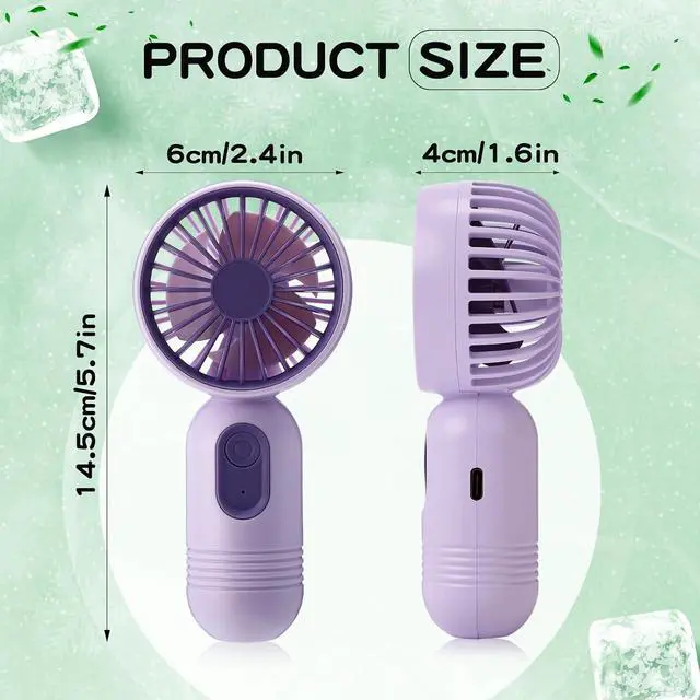 Alt view image 3 of 6 - Rossesay 6 Pcs Mini Portable Fan Bulk Cute Handheld Lightweight Small Little Personal Hand Eyelash Fan 3 Speeds USB Rechargeable for Women Men Indoor Outdoor Makeup Travel (Black,Pink,Purple)