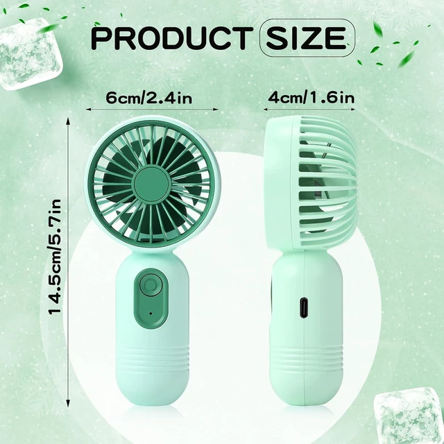 Alt view image 2 of 6 - Rossesay 36 Pcs Mini Portable Fan Bulk Cute Handheld Lightweight Small Little Personal Hand Eyelash Fan 3 Speeds USB Rechargeable for Women Men Indoor Outdoor Makeup Travel (Green)