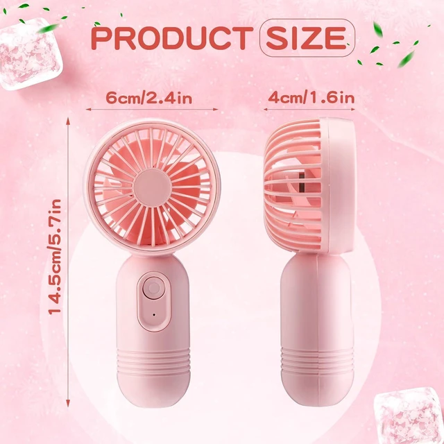 Alt view image 2 of 6 - Rossesay 48 Pcs Mini Portable Fan Bulk Cute Handheld Lightweight Small Little Personal Hand Eyelash Fan 3 Speeds USB Rechargeable for Women Men Indoor Outdoor Makeup Travel (Pink)