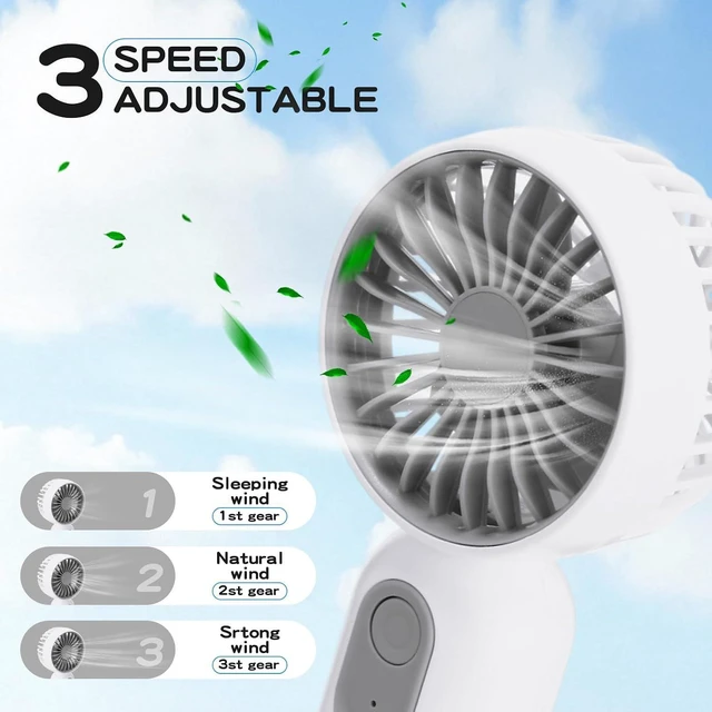 Alt view image 4 of 6 - Rossesay 72 Pcs Mini Portable Fan Bulk Cute Handheld Lightweight Small Little Personal Hand Eyelash Fan 3 Speeds USB Rechargeable for Women Men Indoor Outdoor Makeup Travel (White)
