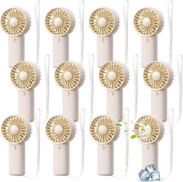 Main image of Rossesay 12 Pcs Mini Portable Fan Handheld Battery Operated Portable Small Personal Fans for Summer Travel Beach Indoor Outdoor Cooling Gift (White)