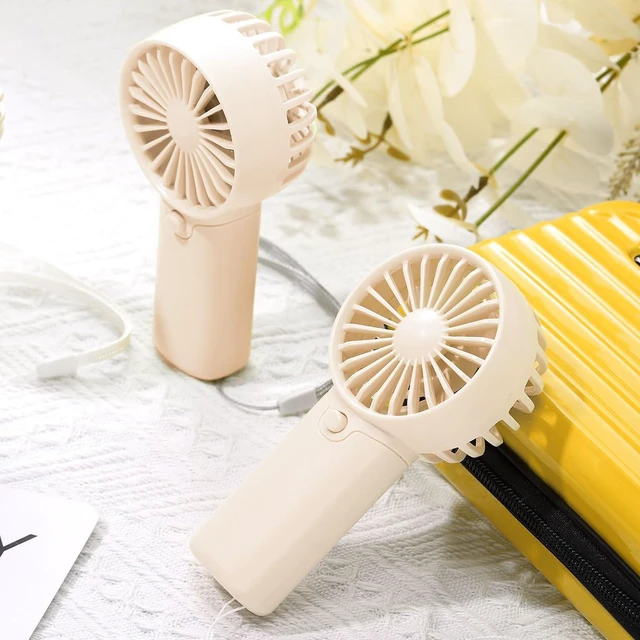 Alt view image 3 of 7 - Rossesay 12 Pcs Mini Portable Fan Handheld Battery Operated Portable Small Personal Fans for Summer Travel Beach Indoor Outdoor Cooling Gift (White)