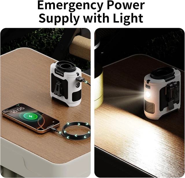 Alt view image 5 of 7 - Socool 10000mAh Portable Waist Fan Clip on Wearable Belt Personal Fan Rechargeable Battery Operated With 5 Speeds & Flashlight Neck Hands-Free 40H Cooling For Outdoor Travel Camping Power Bank(White)