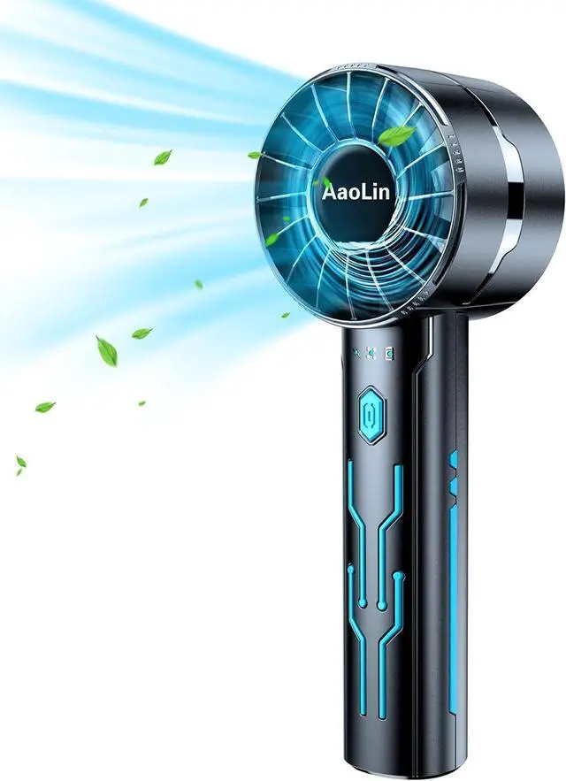 Main image of Portable High Speed Mini Handheld Fan, USB Rechargeable Neck Personal Mini Fan(7000 RPM high speed motor,Lasts 4-16 Hours) 4-speed powerful Wind Fans for Summer Outdoor Traveling,Gifts for Kids