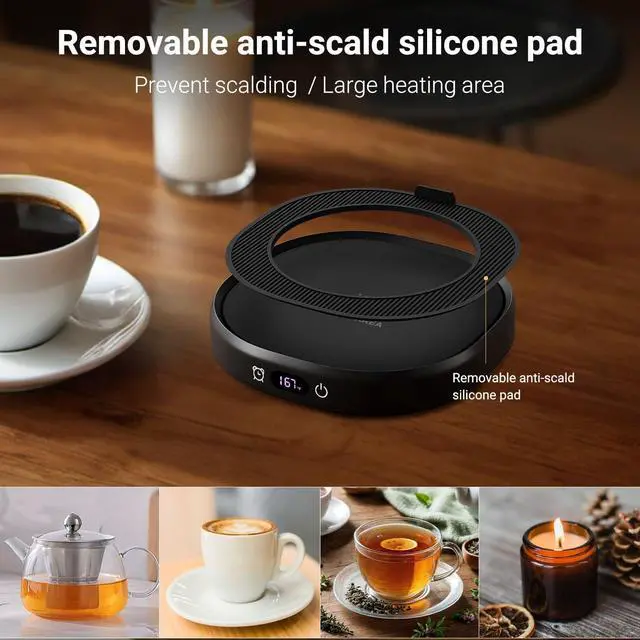 Alt view image 6 of 7 - Coffee Mug Warmer & You are Awesome Mug Set, Electric Cup Warmer with Auto Shut Off, 4 Temperature Setting Smart Beverage Warmer, 8-Hours Auto Shut Off (Black Awesome Mug)