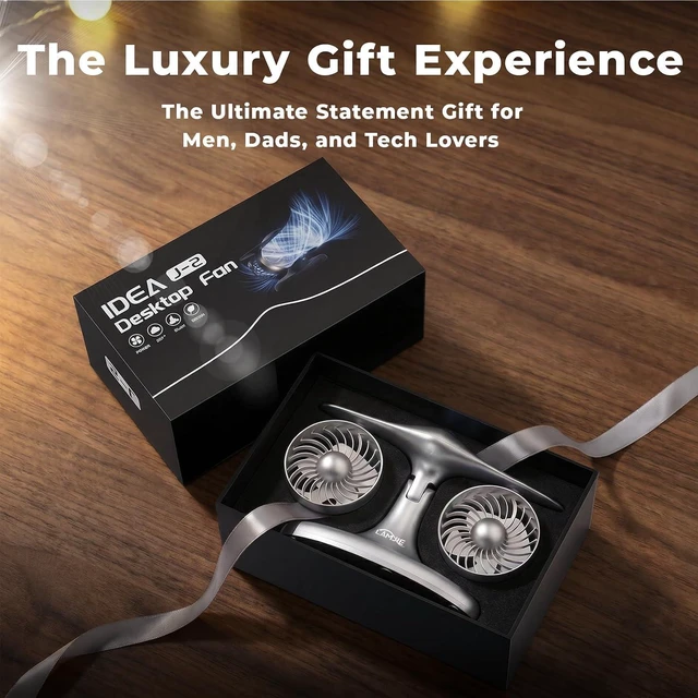 Alt view image 3 of 7 - Airplane Design Desktop Fan, Rechargeable Battery Powered, Matte Black Plastic, 3-Speed Touch Control, Modern Jet Style, 8000mAh USB Fan for Home Office (SILVER)