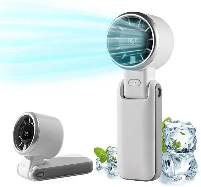 Alt view image 2 of 7 - Portable Handheld Folding Fan, Mini Personal Cooling Fan for Travel, Outdoor, Office, Camping, and Home Use(White)