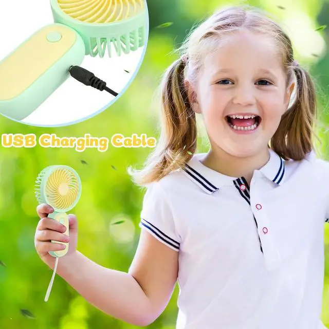 Alt view image 3 of 6 - Mini Handheld Fan, USB Rechargeable Hand Held Fan Hanging Small Hand Travel Fans Portable Powerful Fans for Women Outdoor Travelling Indoor Home, 4 Colors(20 Pcs)