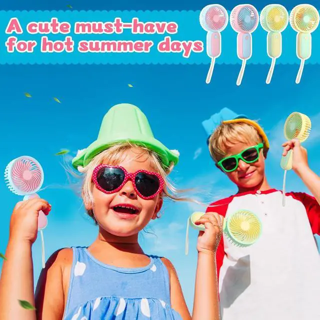 Alt view image 4 of 6 - Mini Handheld Fan, USB Rechargeable Hand Held Fan Hanging Small Hand Travel Fans Portable Powerful Fans for Women Outdoor Travelling Indoor Home, 4 Colors(20 Pcs)