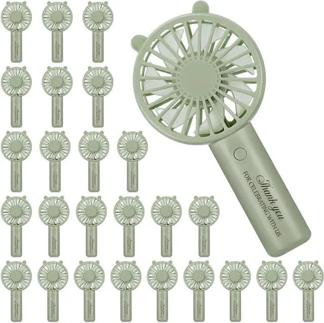 Main image of Glooglitter 25 Pack Mini Portable Fan, Sage Green Handheld Fan USB Small Personal Fan with 3 Speeds Eyelash Fan for Wedding Party Bachelorette Party Favor