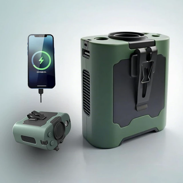Main image of 16000RPM Portable Waist Fan with Negative Ion, 10000mAh Battery/LED Light/Adjustable Speed, Handheld & Wearable w/Stand & Strap for Outdoor/Office/Travel