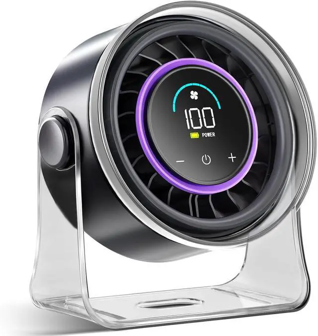 Main image of FRONTSUN Portable Desk Fan,Quiet Fan for Bedroom,Portable Fan withTurbo Airflow,Fans with 100 Speeds Digital Display, 360° Tilt,Rechargeable Battery Powered Fan,Small Fan for Home, Office, Kitchen