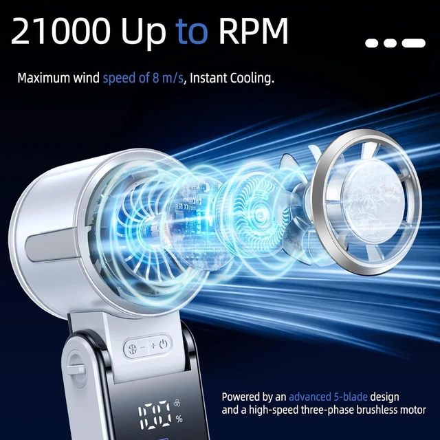 Alt view image 3 of 7 - Handheld Fan (White)