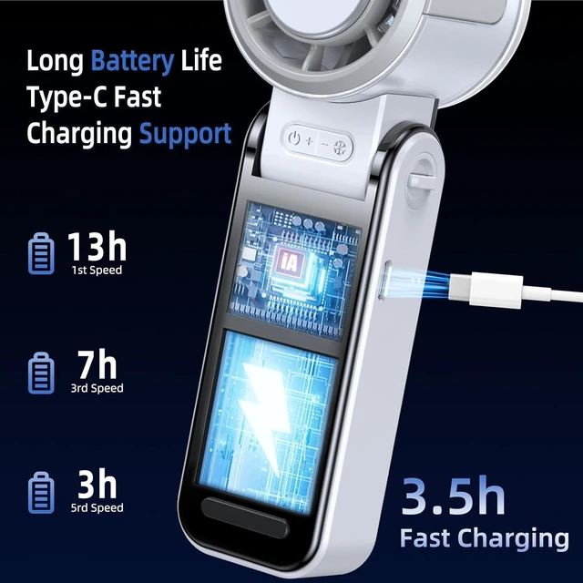 Alt view image 5 of 7 - Handheld Fan (White)