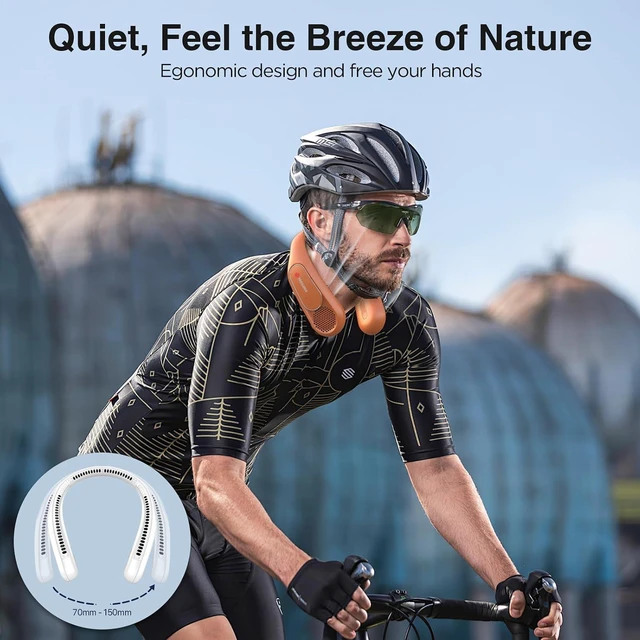 Alt view image 7 of 7 - Hotsales Neck Fan, Hands Free Bladeless Neck Fans Portable Rechargeable, 6000 mAh Battery Operated Wearable Personal Fan, Cooling Neck Fan, 3 Speeds, USB Fan Gifts for Men, Women, Travel, Outdoor