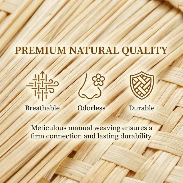 Alt view image 4 of 7 - Goaste 2 Pack Hand Woven Wheat Straw Fan, Rustic Chinese Manual Fan for Summer Cooling, Wedding Palm, Home & DIY Decoration, Elderly Travel Supplies, Personal Gift