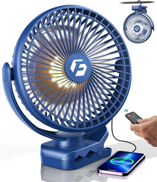 Main image of Korbot 8-inch Clip on Fan -20000mAh Portable Fan Battery Rechargeable with 3 Speeds and Strong Airflow, USB Fan Small Desk Fan Personal Quiet Fan for Office Stroller Bedroom and Camping.
