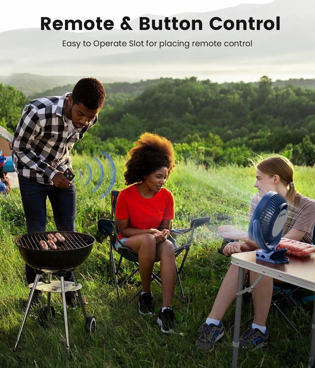 Alt view image 6 of 7 - Korbot 8-inch Clip on Fan -20000mAh Portable Fan Battery Rechargeable with 3 Speeds and Strong Airflow, USB Fan Small Desk Fan Personal Quiet Fan for Office Stroller Bedroom and Camping.
