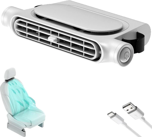 Main image of 2025 New Car Seat Cooling Fan, Car Rear Seat Headrest Cooling Fan, Mini Portable USB Rechargeable Backseat Cool Fans with 3 Adjustable Wind Speeds for All Cars Vehicle Jeep Van Rv Truck(White)