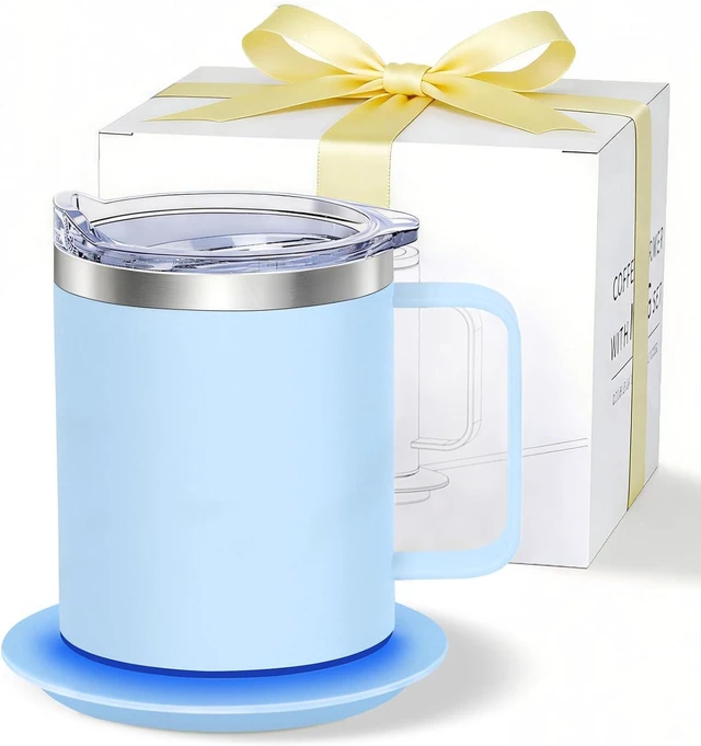 Main image of Self Heating Mug 131°F Temperature Control, Smart Heated Coffee Cup with Auto Shut Off, USB Powered Warmer for Desk Office Home(Cerulean-12oz)
