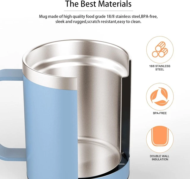 Alt view image 3 of 7 - Self Heating Mug 131°F Temperature Control, Smart Heated Coffee Cup with Auto Shut Off, USB Powered Warmer for Desk Office Home(Cerulean-12oz)