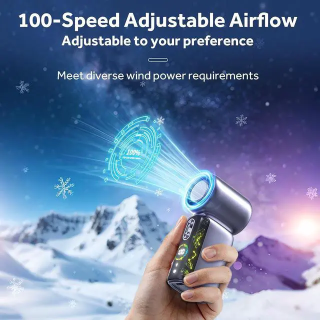 Alt view image 2 of 7 - Portable Fan, 100 Speed Mini Handheld Fan with Turbo Cooling Function, 3000mAh Battery, Fast Type-C Charging, Quiet for Office Travel Outdoor (Deep Gray)