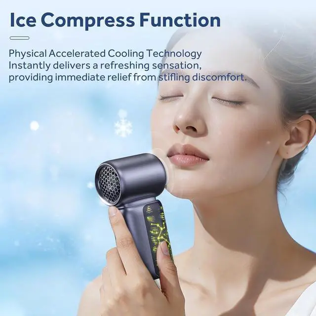 Alt view image 3 of 7 - Portable Fan, 100 Speed Mini Handheld Fan with Turbo Cooling Function, 3000mAh Battery, Fast Type-C Charging, Quiet for Office Travel Outdoor (Deep Gray)