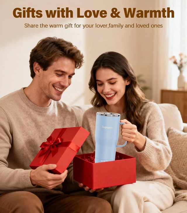 Alt view image 5 of 7 - Supsonic - 20oz Self Heating Mug, Electric Coffee Mug Warmer Set with Auto Shut Off, Rechargeable Temperature Heating for Beverage, Coffee at Home & Outdoor, Heated Coffee Mug Gifts for Men Women | S3