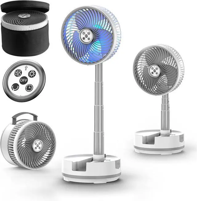 Main image of Socool 8 inch Portable Fan-Battery Operated Fan, Oscillating Rechargeable Fan with 20000mAh, Remote Control LED Lights, 112Hrs Works, Portable Foldable Fan for Camping travel Outdoor