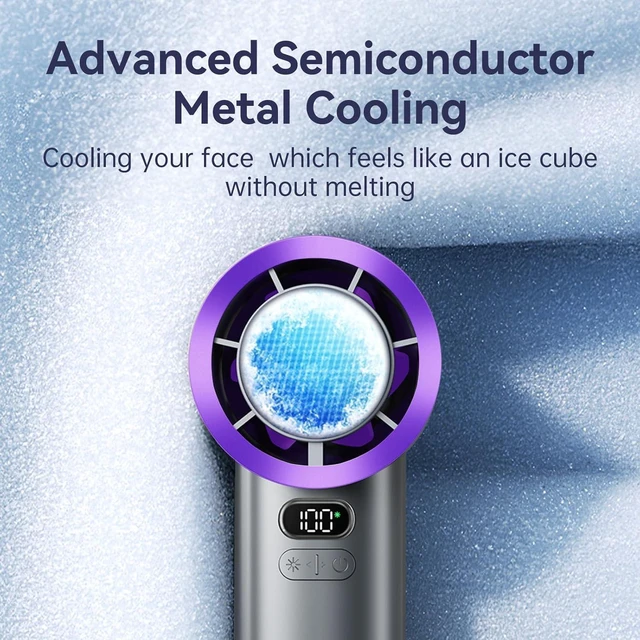 Alt view image 2 of 7 - Rican Handheld Portable Hand Fan with Air Cooling Cooler High Speed Rechargeable Power Electric USB Personal Hand Held Turbo Small Mini Pocket for Outdoor Travel