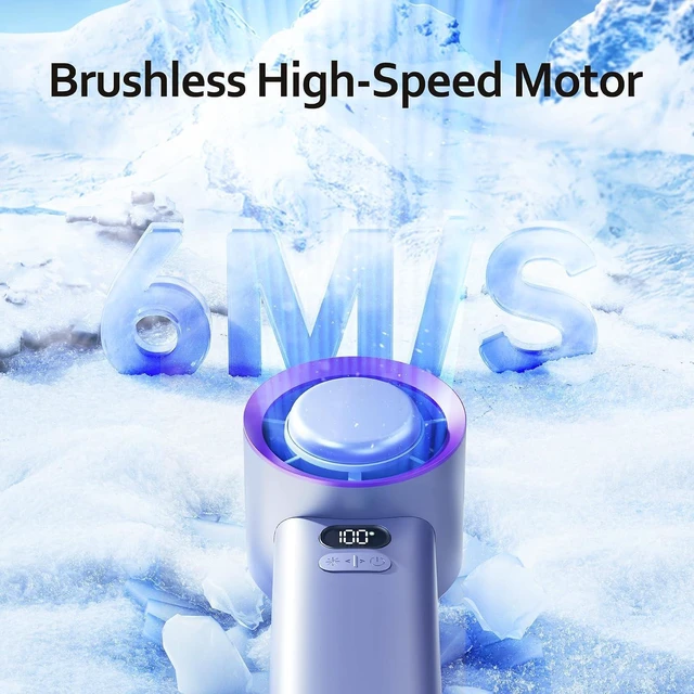 Alt view image 5 of 7 - Rican Handheld Portable Hand Fan with Air Cooling Cooler High Speed Rechargeable Power Electric USB Personal Hand Held Turbo Small Mini Pocket for Outdoor Travel
