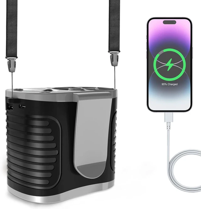 Main image of 15000mAh Portable Waist Fan Rechargeable, 7 Speeds 10000RPM Neck Fan with LED Display, Hands-Free Wearable Belt Personal Fan for Outdoor, Jobsite, Traveling - Up to 28H Cooling Time
