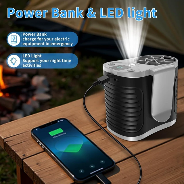 Alt view image 4 of 7 - 15000mAh Portable Waist Fan Rechargeable, 7 Speeds 10000RPM Neck Fan with LED Display, Hands-Free Wearable Belt Personal Fan for Outdoor, Jobsite, Traveling - Up to 28H Cooling Time