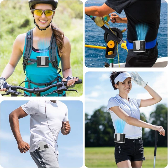 Alt view image 6 of 7 - 15000mAh Portable Waist Fan Rechargeable, 7 Speeds 10000RPM Neck Fan with LED Display, Hands-Free Wearable Belt Personal Fan for Outdoor, Jobsite, Traveling - Up to 28H Cooling Time