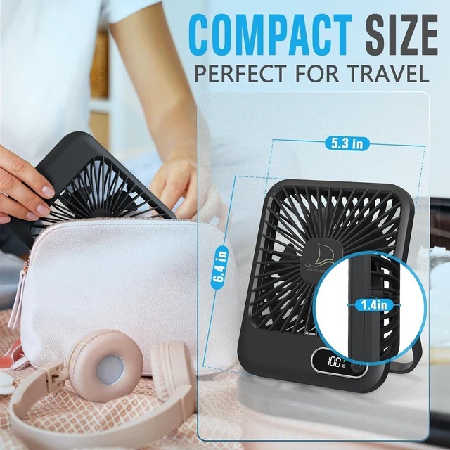 Alt view image 5 of 6 - Nordmoose Travel Fan For Sleeping, Folding Flat Portable Travel Fan, Rechargeable Personal Mini Desk Fan for Office Bedroom, Hotel Room - Cruise Ship Beach Vocation Travel Essentials