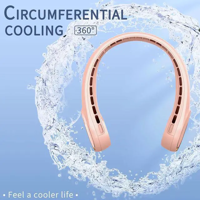 Alt view image 5 of 6 - FrSara Neck Fan, Portable Personal Fan Strong Wind, 5200mAh, Air Volume,360° Cooling, No Hair Twisting, Air Volume On 2 Sides, Non-Slip, Quick Charge, Long Use Time, Gift for Women, Men, Birthday