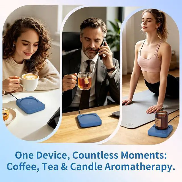 Alt view image 7 of 7 - VOBAGA Mug Warmer, Electric Coffee Warmer for Desk with Auto Shut Off, 3 Temperature Setting Smart Cup Warmer for Heating Coffee, Beverage, Milk, Tea and Hot Chocolate (No Cup)