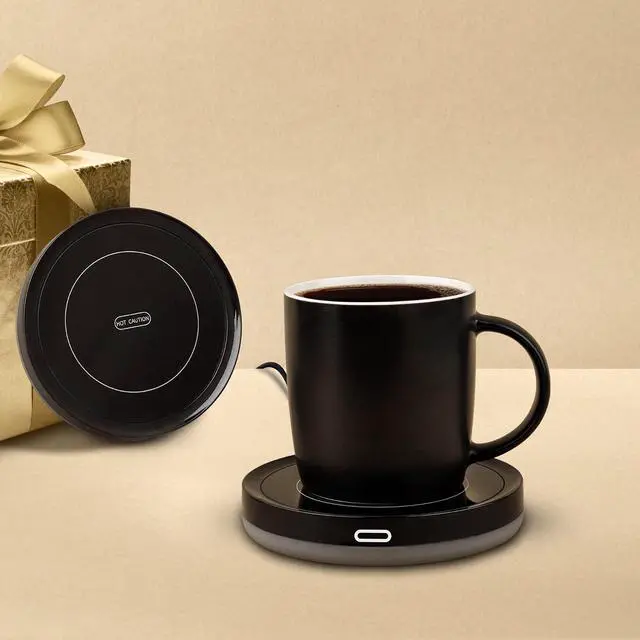 Alt view image 6 of 7 - BESTINNKITS Smart Coffee Cup Warmer Set, Auto On/Off Gravity-Induction Mug Office Desk Use, Candle Wax Cup Warmer Heating Plate (Up to 131F/55C), 14oz