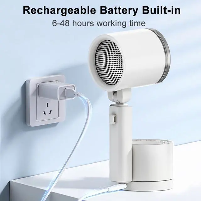 Alt view image 4 of 7 - UN UNITEDTIME Portable fan- Battery Operated Fan - 100 Speeds- LED Lighting- Table fans for Outdoor, Camping, Tent, Travel, Bedroom, Cruise RV (White)