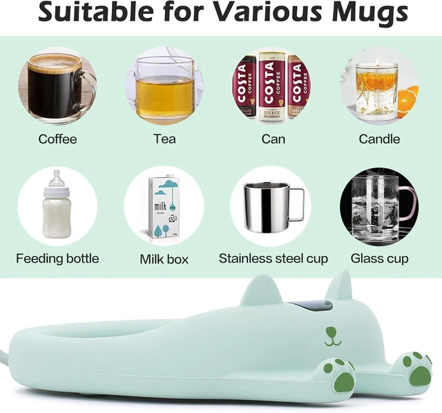 Alt view image 3 of 6 - PUSEE Mug Warmer,Coffee Warmer for Desk Candle Warmer Auto Shut Off,Coffee Cup Warmer with 3 Temp Settings,Electric Beverage Warmer Plate for Coffee,Tea,Water Milk and Cocoa(Not Include Cup)