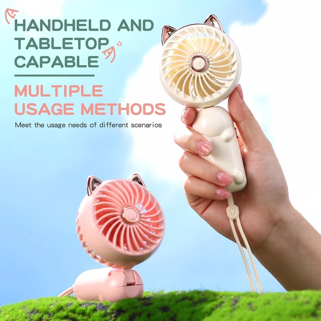 Alt view image 4 of 6 - Glooglitter 4 Pcs Mini Hand Held Fan Portable Lanyard Fan Folding Electric Hand Fan USB Rechargeable Battery Operated Mini USB Fan with 3 Speeds for Girls Women Home Office Travel Camping, 4 Colors