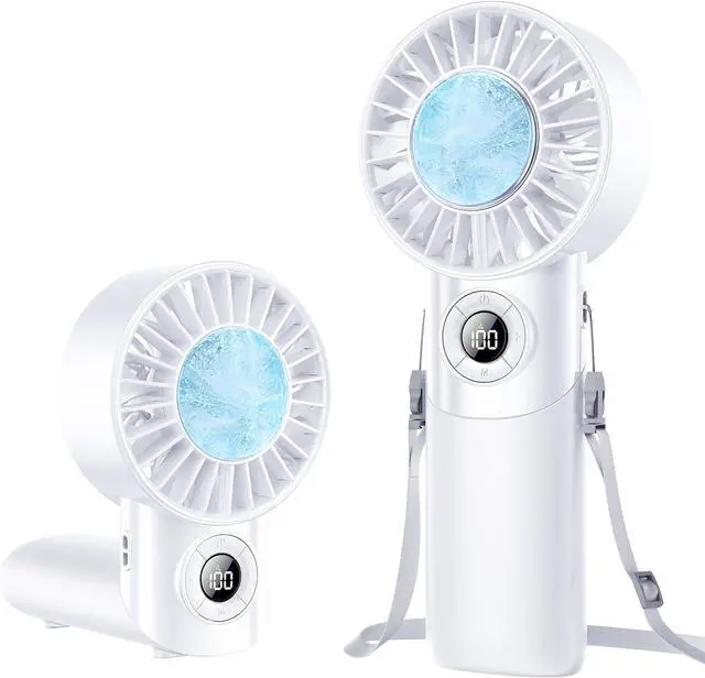 Main image of 2026 Upgrade 3 In 1 Handheld Portable Turbo Fan with Ice Cooler,Rechargeable 100 Speed Mini Personal Fan 10500 RPM Small Pocket Fans Makeup fan for Outdoor,Office,Camping,Travel-White