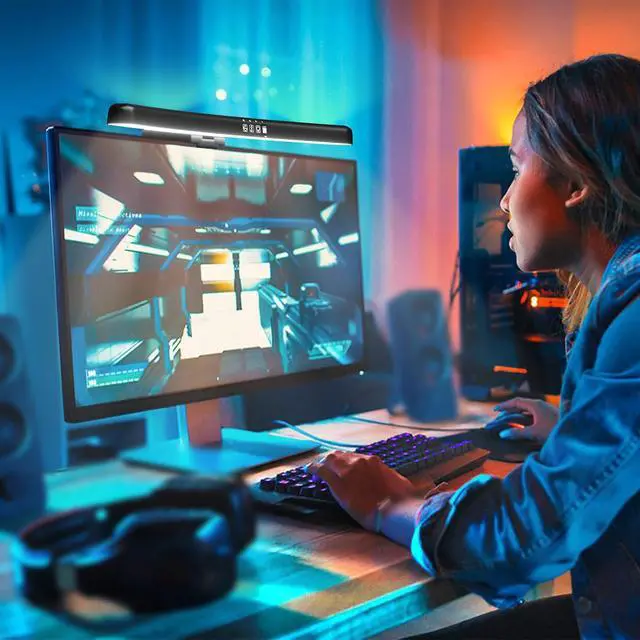 Alt view image 7 of 7 - Monitor Light Bar Curved, RGB Backlight, Computer Screen Lamp | Eye Care Dual Light Mode with Touch Control Timed, Gaming Accessory, Radius of Curvature 1500 mm