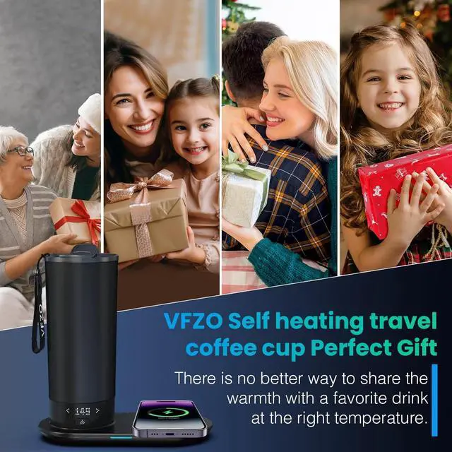 Alt view image 7 of 7 - Temperature Control Heated Travel Mug Smart Self Heating Coffee Mug 20 Oz App Controlled LED Display coffee serving sets mug kept at a constant temperature for 4-10 hours (Black, 20 oz)