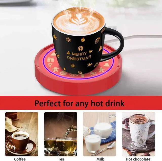 Alt view image 2 of 6 - Red Coffee Mug Warmer, small, ARed-Christmas