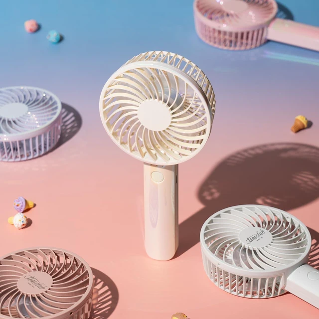 Alt view image 2 of 7 - Handy Fan, 2025 High Air Capacity, 3 Levels of Air Flow Adjustment, Rechargeable Battery, USB Charging, Type-C Compatible, Quiet, Small, Variety of Colors, Handheld, Neck, Tabletop, Portable Fan