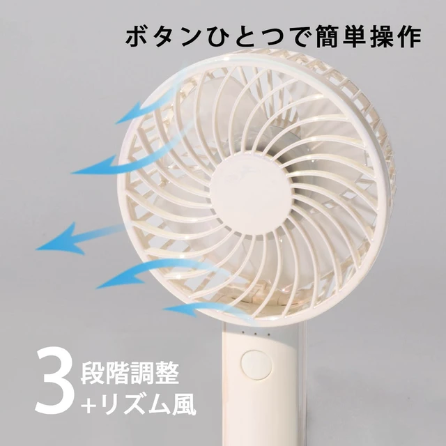 Alt view image 4 of 7 - Handy Fan, 2025 High Air Capacity, 3 Levels of Air Flow Adjustment, Rechargeable Battery, USB Charging, Type-C Compatible, Quiet, Small, Variety of Colors, Handheld, Neck, Tabletop, Portable Fan